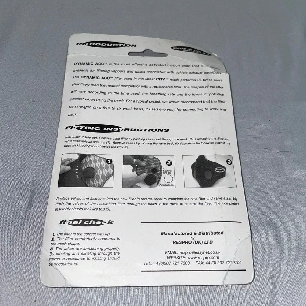 Respro‎ City Filter Replacement Large Activated Carbon Cloth Mask Filter New
